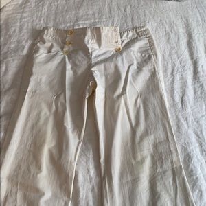 Theory white wide leg pants